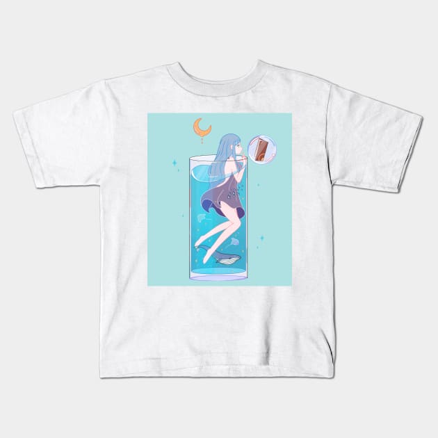 Girl in cup Kids T-Shirt by unosakichan